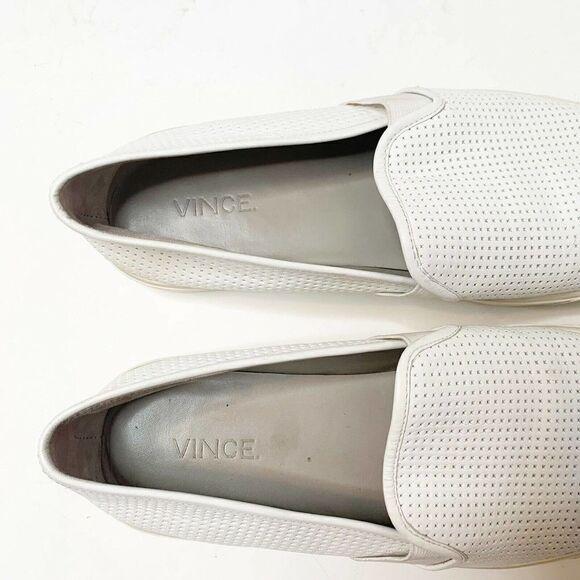 Vince Blair Perforated Leather Slip-On White Sneakers Size 9 EUC - Picture 9 of 9